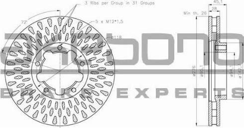 Akebono BN-1361 - Discofreno autozon.pro