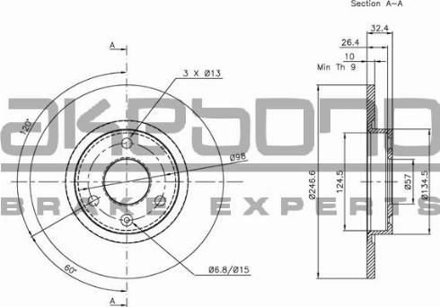 Akebono BN-1318E - Discofreno autozon.pro