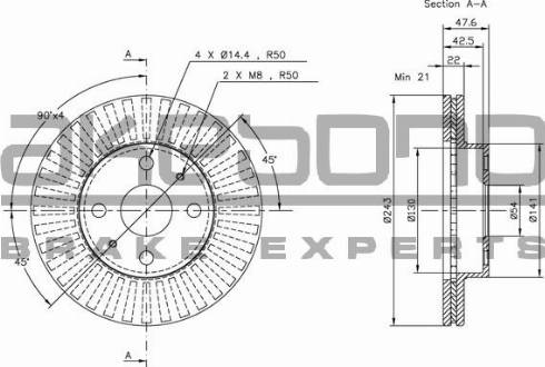 Akebono BN-1330 - Discofreno autozon.pro