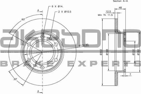 Akebono BN-1331E - Discofreno autozon.pro