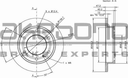 Akebono BN-1338 - Discofreno autozon.pro