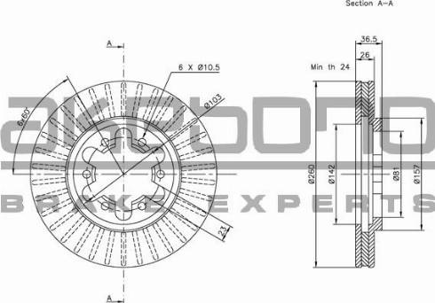 Akebono BN-1325E - Discofreno autozon.pro