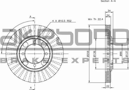 Akebono BN-1320E - Discofreno autozon.pro