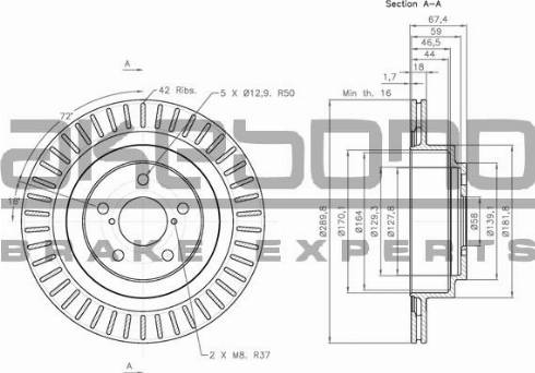 Akebono BN-1257E - Discofreno autozon.pro