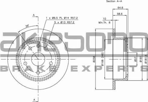 Akebono BN-1265E - Discofreno autozon.pro