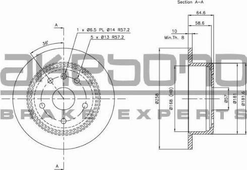 Akebono BN-1265 - Discofreno autozon.pro