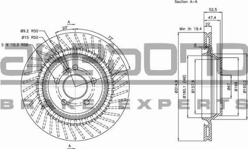 Akebono BN-1205E - Discofreno autozon.pro