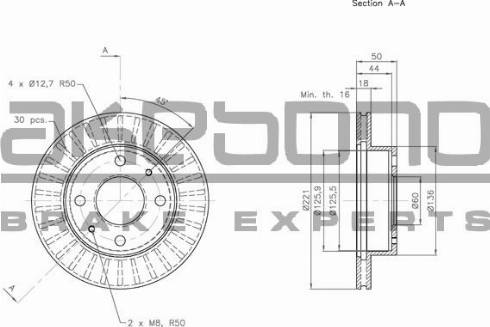 Akebono BN-1206 - Discofreno autozon.pro