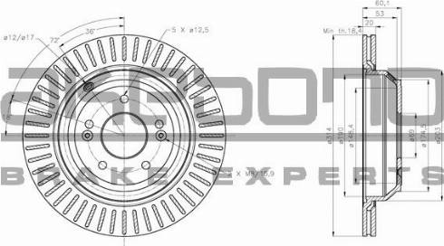 Akebono BN-1215E - Discofreno autozon.pro