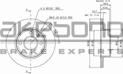 Akebono BN-1211E - Discofreno autozon.pro