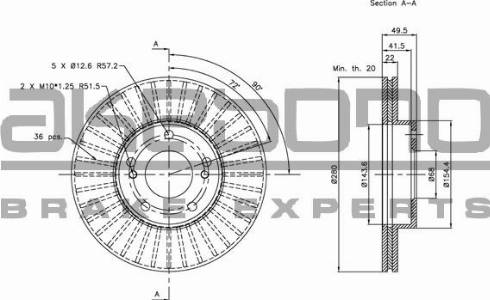 Akebono BN-1213E - Discofreno autozon.pro