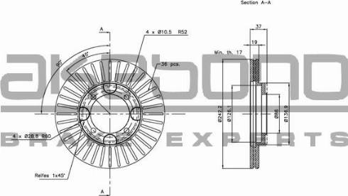 Akebono BN-1280E - Discofreno autozon.pro