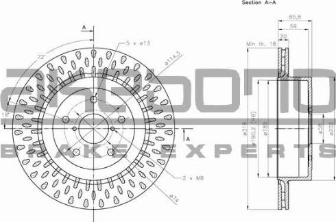 Akebono BN-1288E - Discofreno autozon.pro