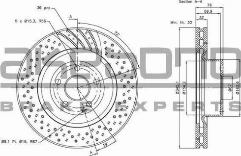 Akebono BN-1239 - Discofreno autozon.pro