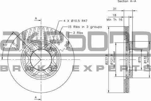 Akebono BN-1234E - Discofreno autozon.pro