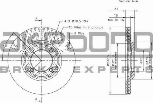 Akebono BN-1234 - Discofreno autozon.pro