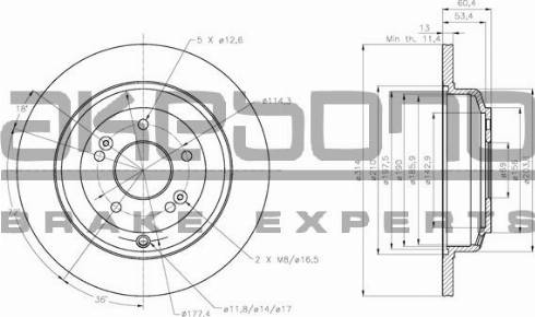 Akebono BN-1236 - Discofreno autozon.pro