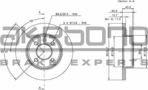 Akebono BN-1230E - Discofreno autozon.pro