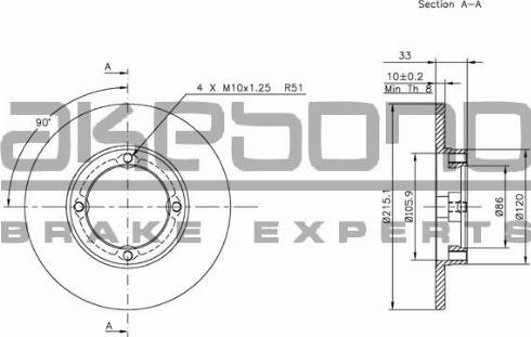 Akebono BN-1231 - Discofreno autozon.pro