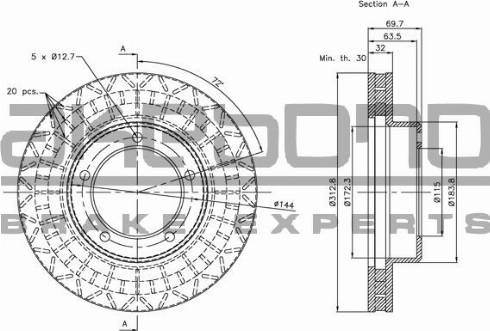 Akebono BN-1228E - Discofreno autozon.pro