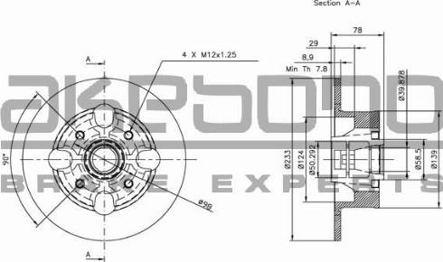 Akebono BN-1277E - Discofreno autozon.pro