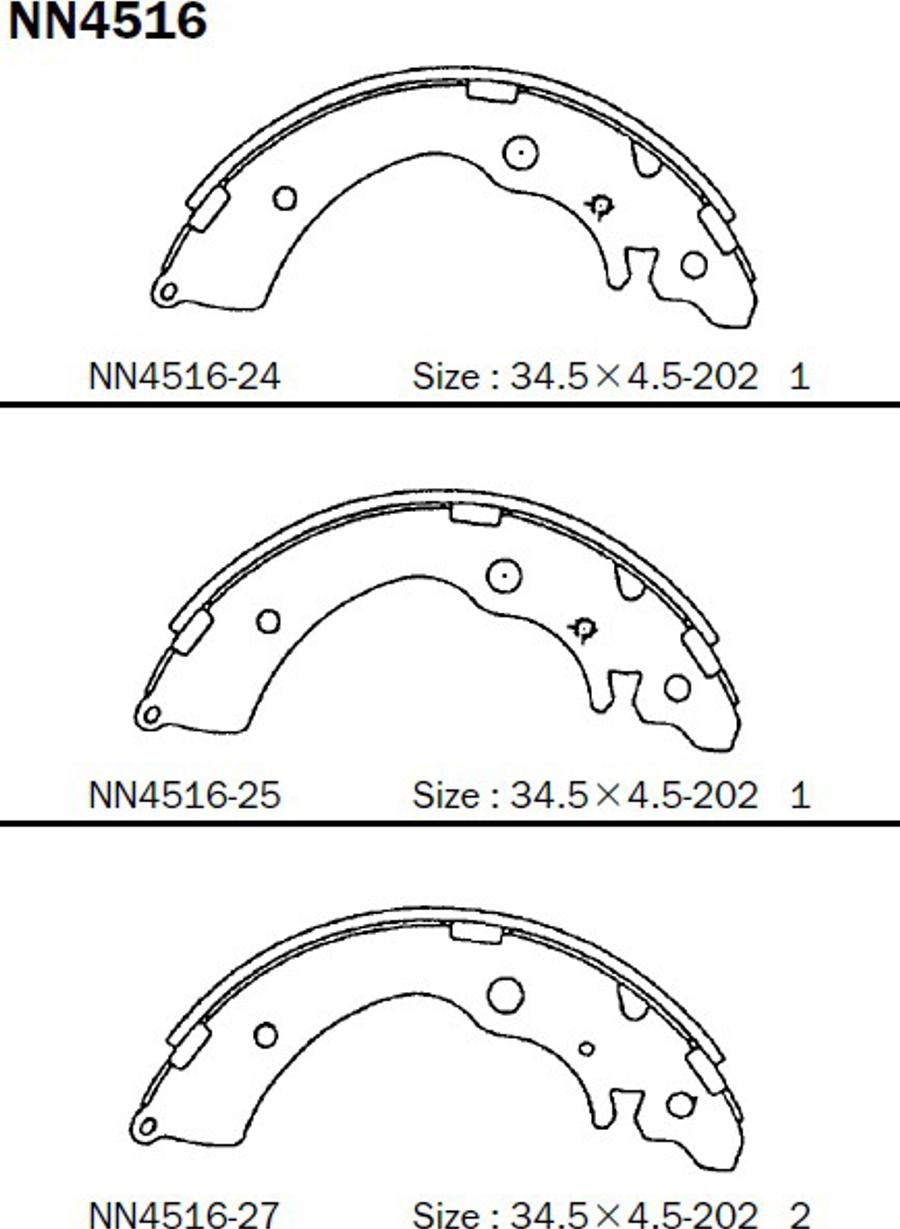 Akebono NN4516 - Kit ganasce freno autozon.pro