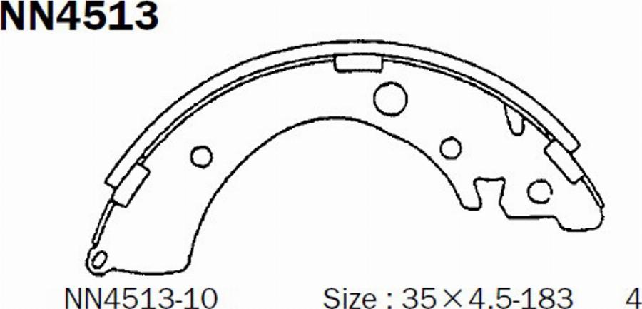 Akebono NN4513 - Kit ganasce freno autozon.pro