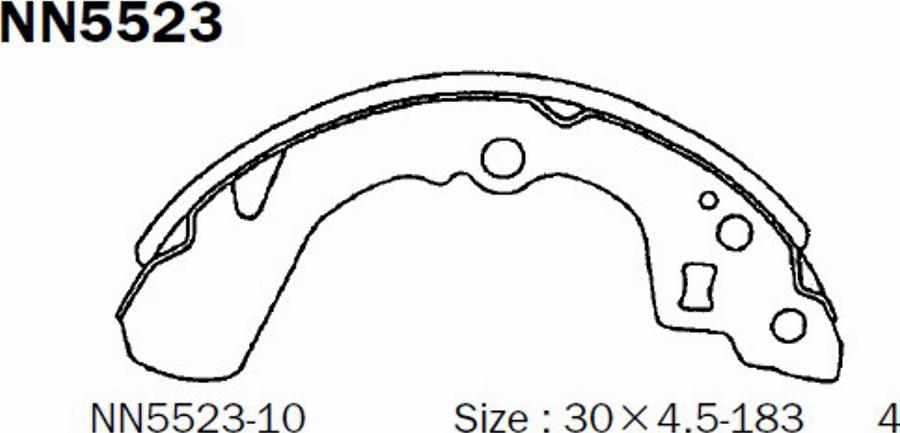 Akebono NN5523 - Kit ganasce freno autozon.pro