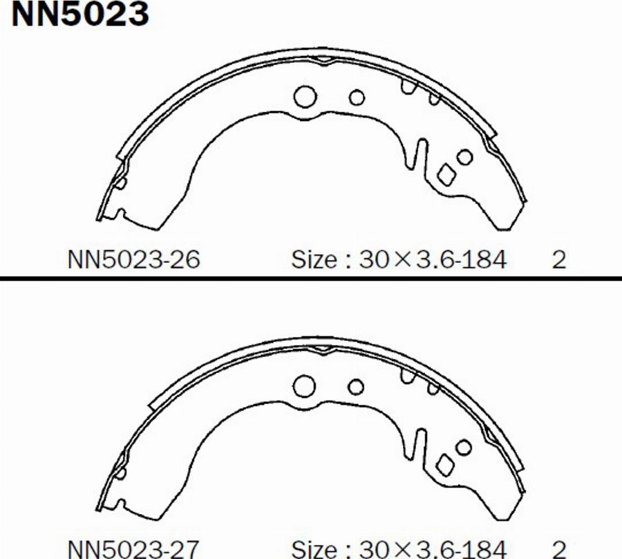 Akebono NN5023 - Kit ganasce freno autozon.pro