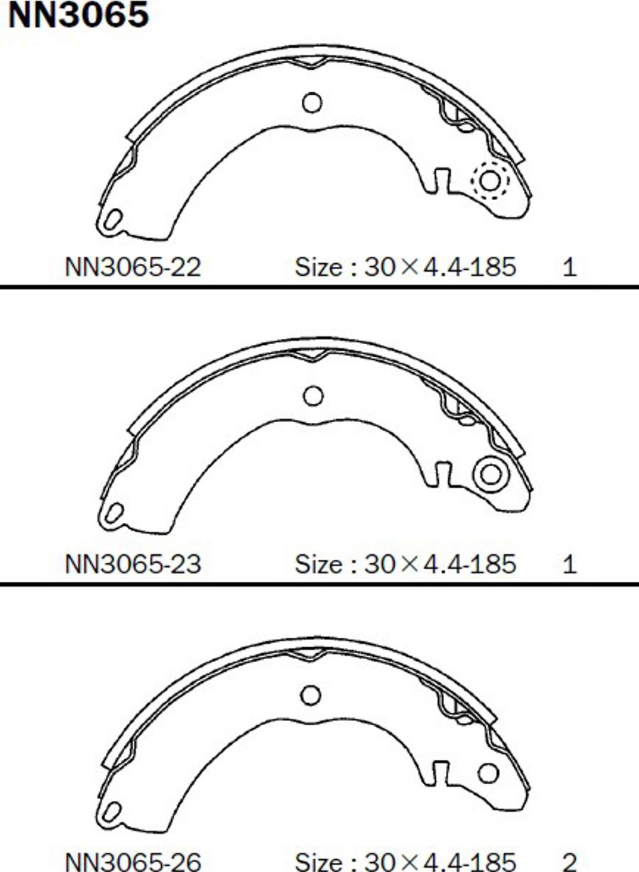 Akebono NN3065 - Kit ganasce freno autozon.pro