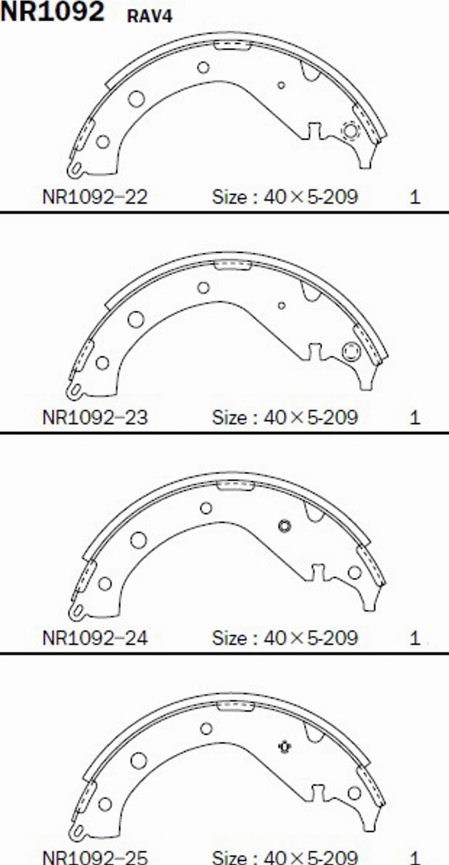 Akebono NR1092 - Kit ganasce freno autozon.pro