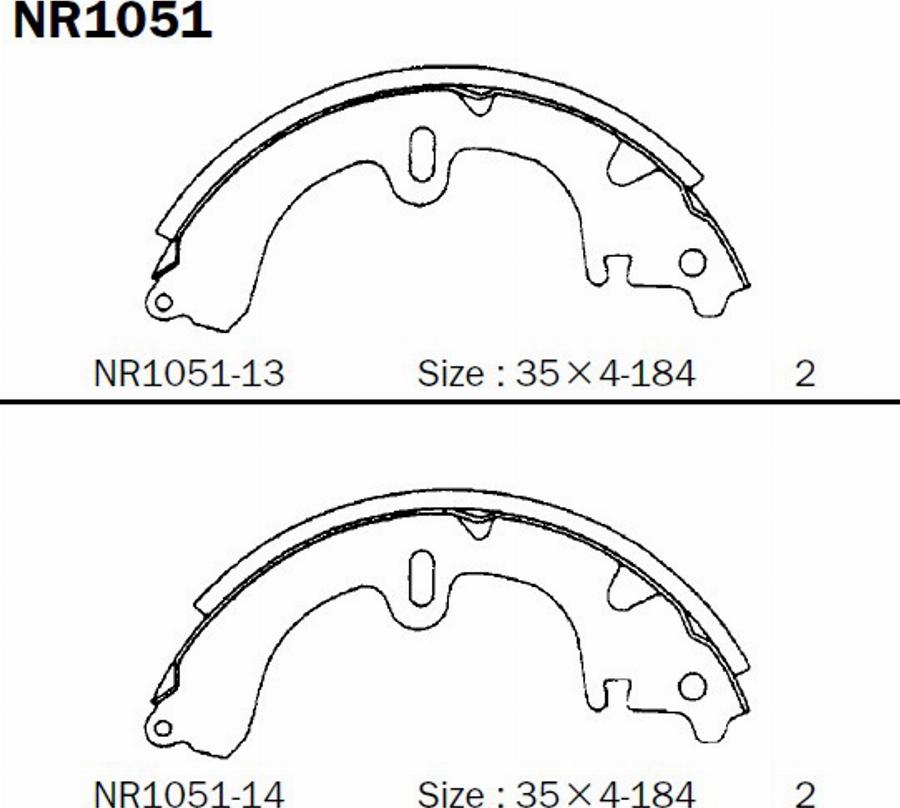 Akebono NR1051 - Kit ganasce freno autozon.pro