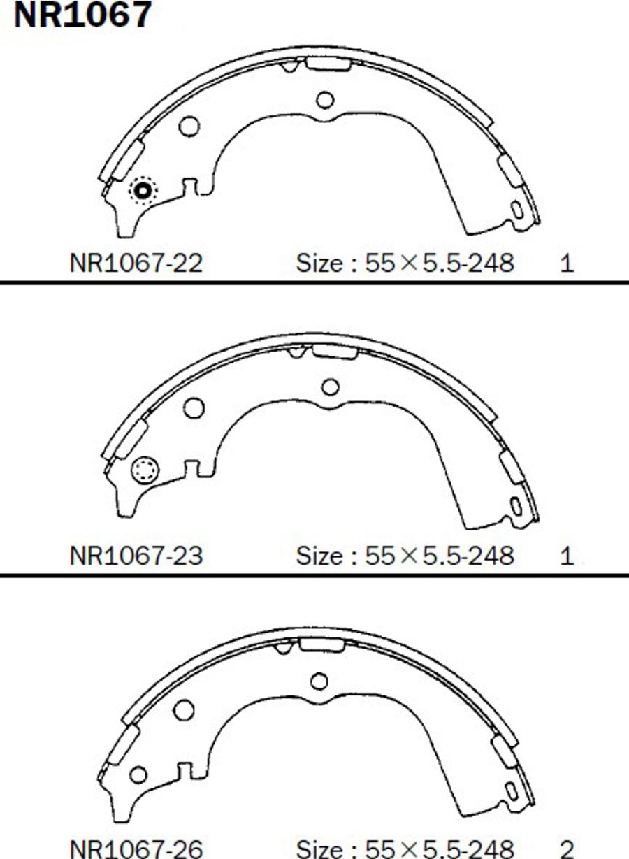 Akebono NR1067 - Kit ganasce freno autozon.pro