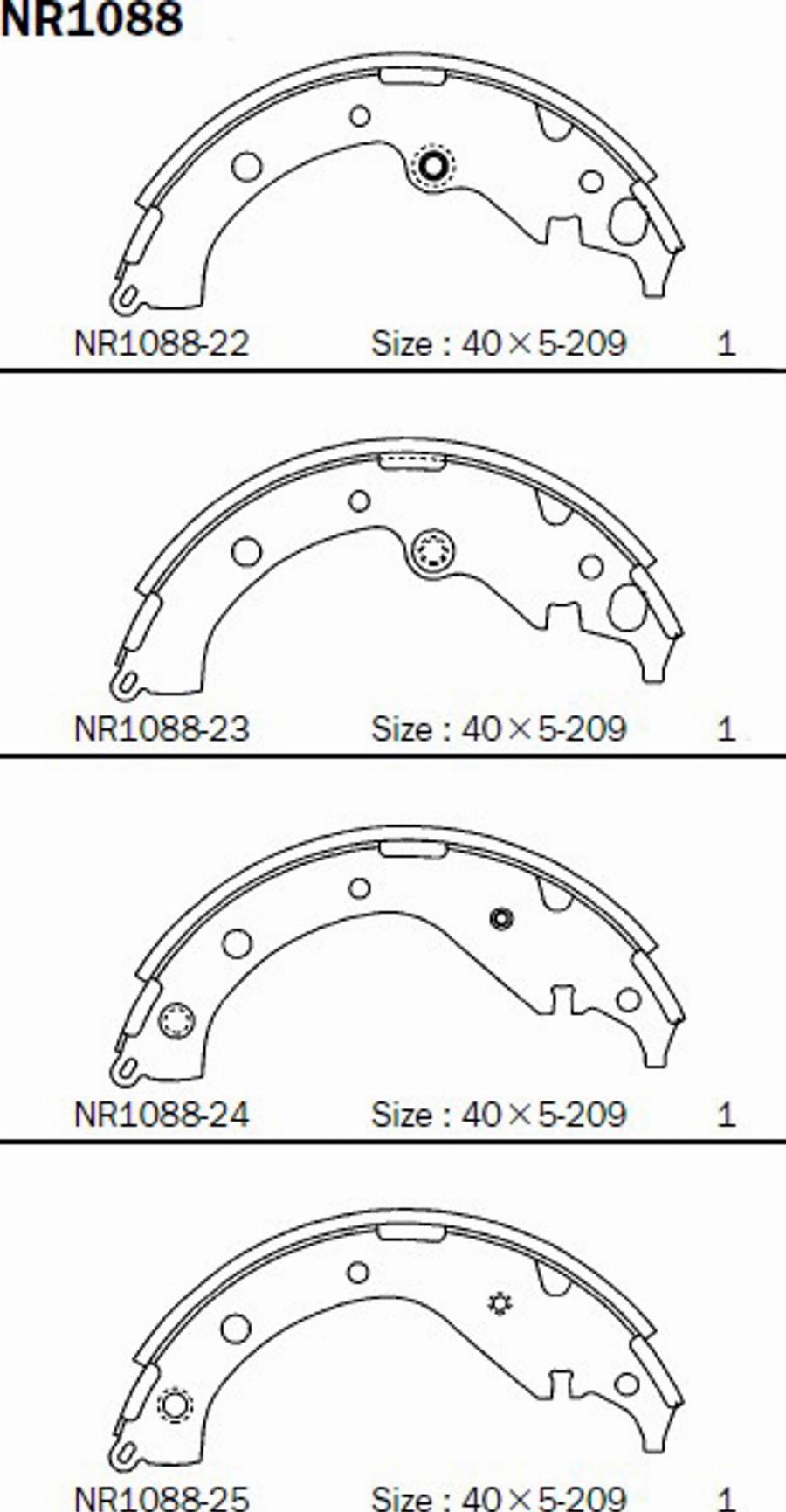 Akebono NR1088 - Kit ganasce freno autozon.pro