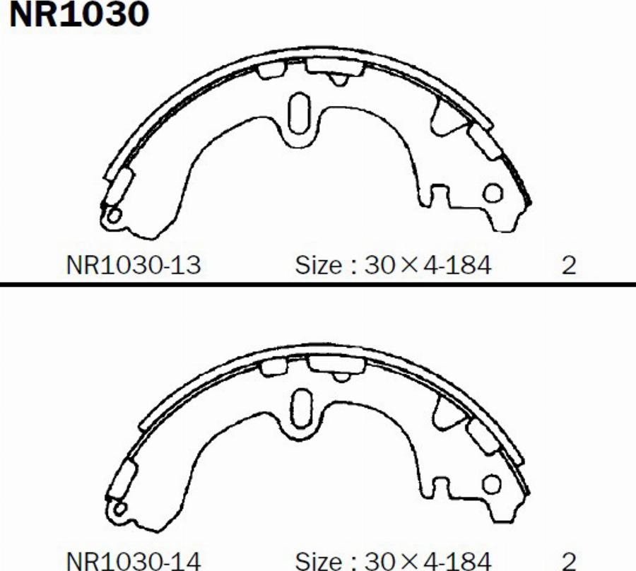 Akebono NR1030 - Kit ganasce freno autozon.pro