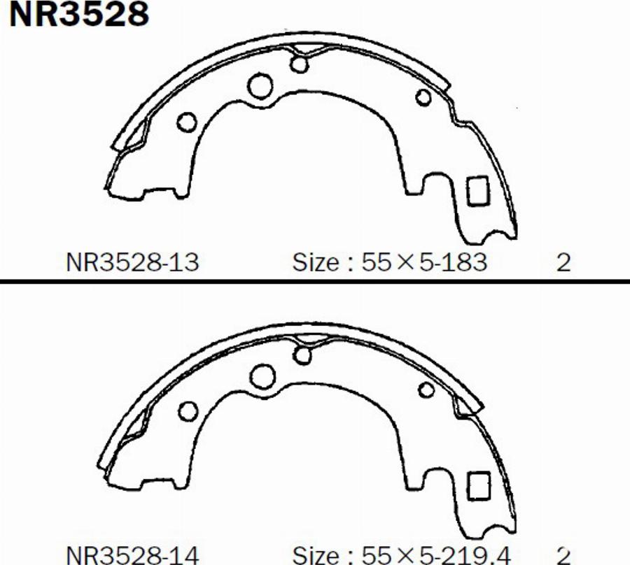 Akebono NR3528 - Kit ganasce freno autozon.pro