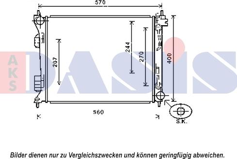 AKS Dasis 560077N - Radiatore, Raffreddamento motore autozon.pro