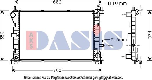 AKS Dasis 090087N - Radiatore, Raffreddamento motore autozon.pro