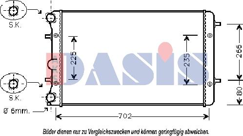 AKS Dasis 040004N - Radiatore, Raffreddamento motore autozon.pro