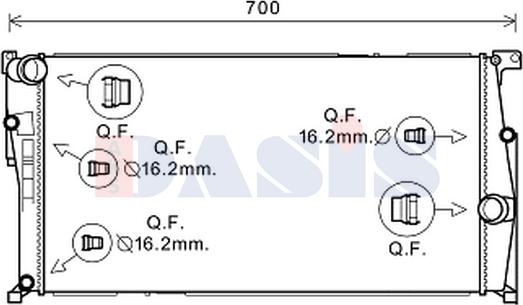 AKS Dasis 050074N - Radiatore, Raffreddamento motore autozon.pro