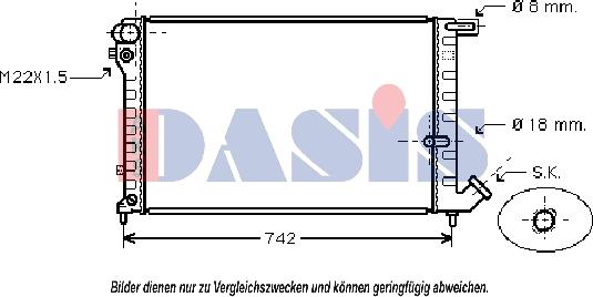 AKS Dasis 060950N - Radiatore, Raffreddamento motore autozon.pro