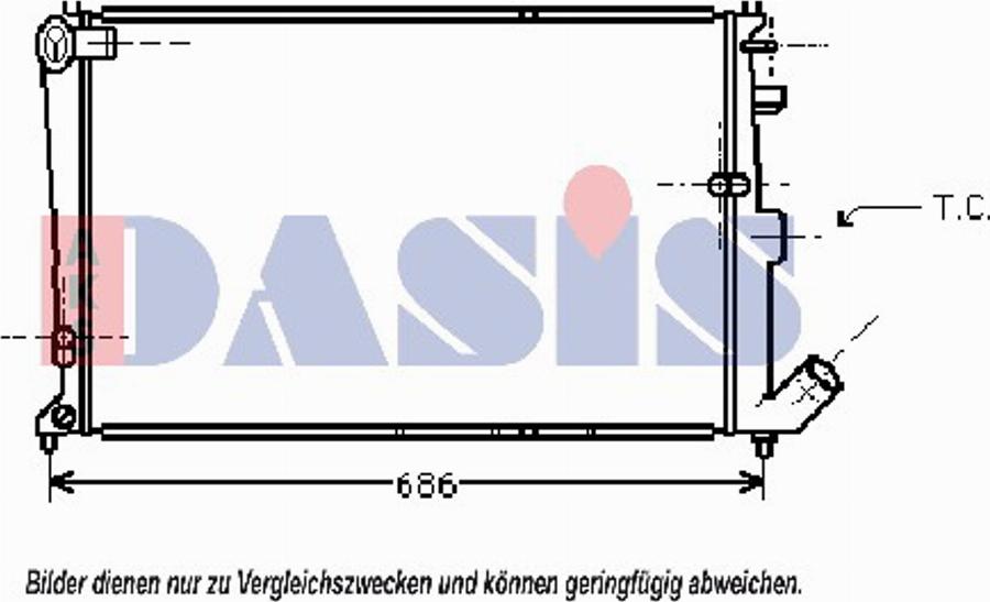 AKS Dasis 060670N - Radiatore, Raffreddamento motore autozon.pro