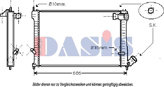 AKS Dasis 060004N - Radiatore, Raffreddamento motore autozon.pro