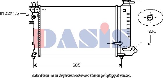 AKS Dasis 060005N - Radiatore, Raffreddamento motore autozon.pro