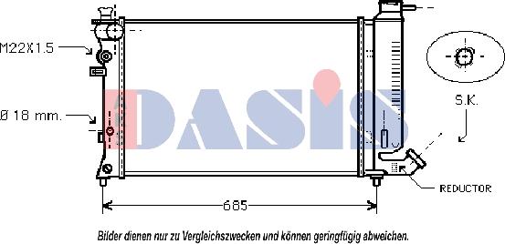 AKS Dasis 060018N - Radiatore, Raffreddamento motore autozon.pro