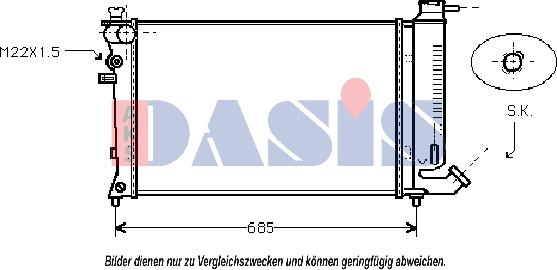 AKS Dasis 060013N - Radiatore, Raffreddamento motore autozon.pro