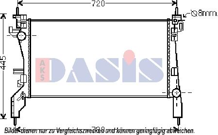 AKS Dasis 060025N - Radiatore, Raffreddamento motore autozon.pro