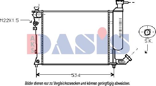 AKS Dasis 060250N - Radiatore, Raffreddamento motore autozon.pro