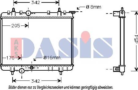 AKS Dasis 061150N - Radiatore, Raffreddamento motore autozon.pro