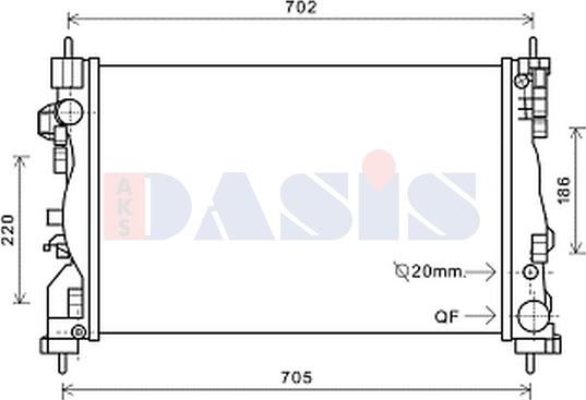 AKS Dasis 010031N - Radiatore, Raffreddamento motore autozon.pro